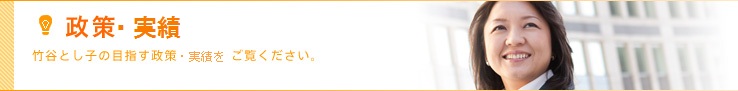 政策・実績　-竹谷とし子の目指す政策・実績をご覧ください。-